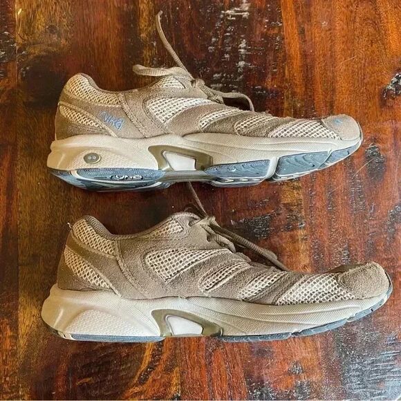 Ryka womens walking sneaker athletic shoes womens size 7.5 tan mesh suede - Picture 7 of 8